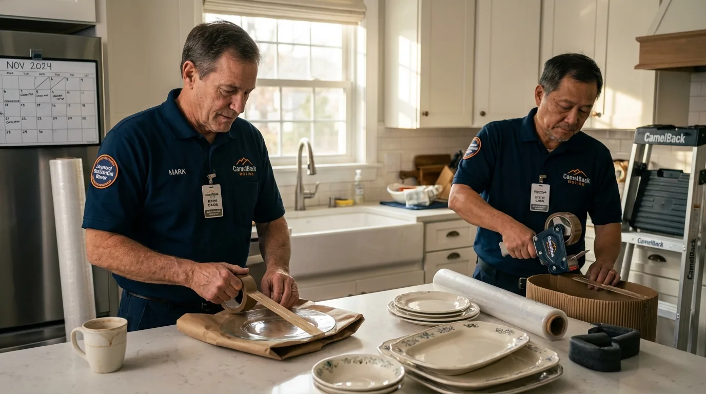 Professional crew packing kitchen dishware in Aurora, CO